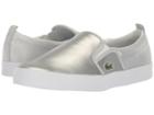 Lacoste Kids Gazon (little Kid) (silver/white) Girl's Shoes