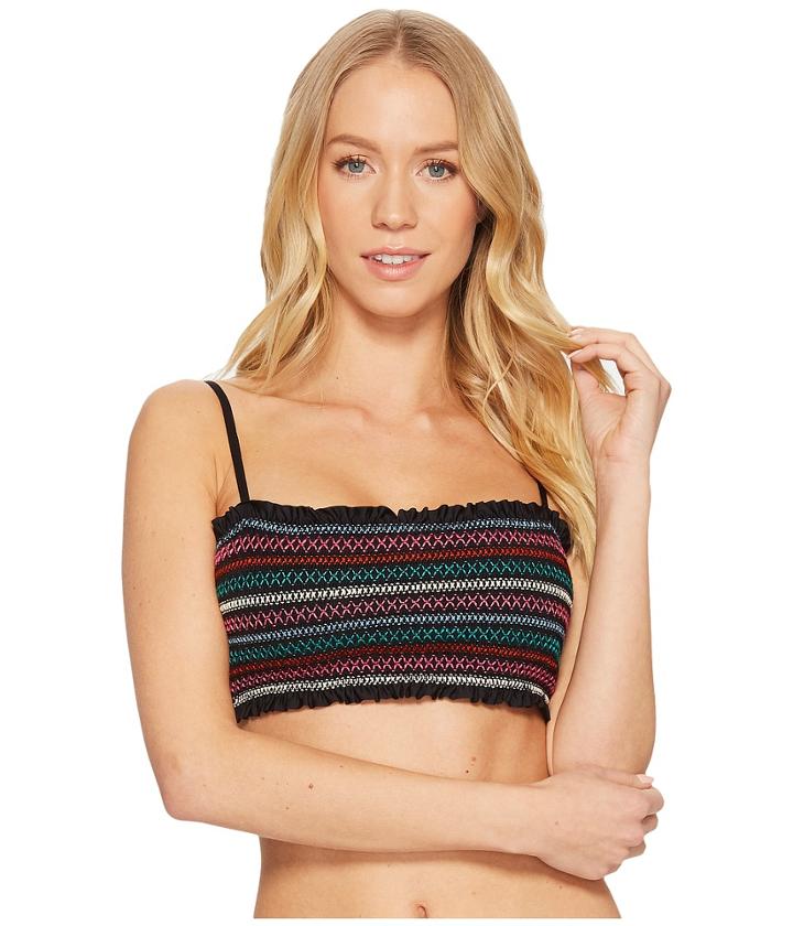 Isabella Rose Crystal Cove Tube Bikini Top (black) Women's Swimwear