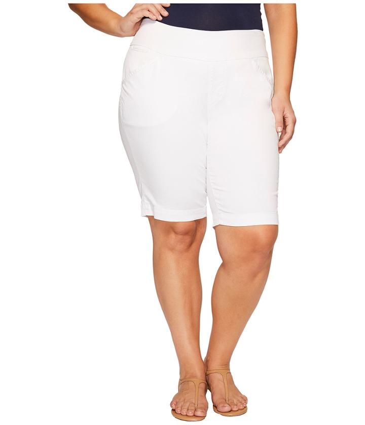 Jag Jeans Plus Size Plus Size Ainsley Classic Fit Bermuda In Bay Twill (white) Women's Shorts
