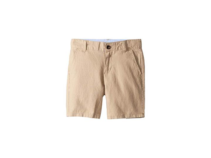 Janie And Jack Linen Flat Front Shorts (toddler/little Kids/big Kids) (khaki) Boy's Shorts