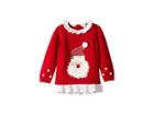 Mud Pie Red Santa Christmas Ruffle Sweater (infant/toddler) (red) Girl's Sweater