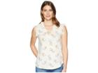 Lucky Brand Flutter Sleeve Peasant Top (natural Multi) Women's Blouse