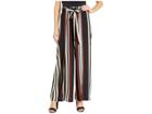 Angie Wide Leg Striped Pants With Slit And Front Tie (blue/black) Women's Casual Pants