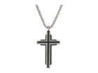 Steve Madden Gunmetal Cross Necklace With 18 Box Chain (black) Necklace