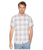 Tommy Jeans Check Linen Short Sleeve Button Down Shirt (violet Ice) Men's Short Sleeve Button Up