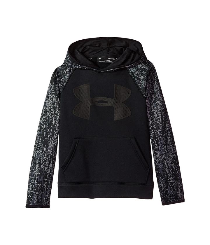 Under Armour Kids Armour Fleece Big Logo Printed Hoodie (big Kids) (black/black/black) Boy's Sweatshirt