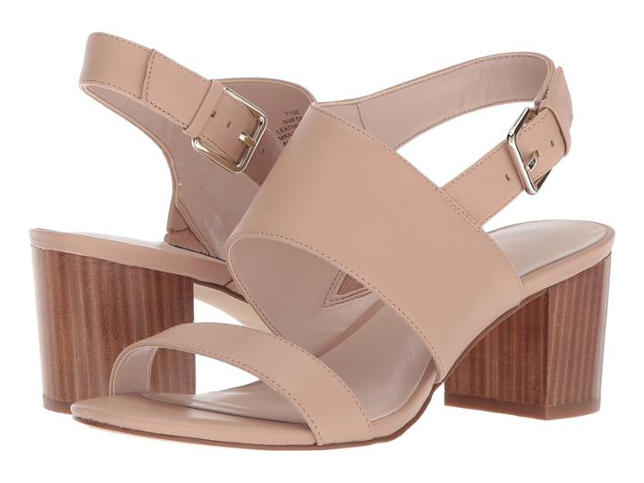 Nine West Forli Block Heel Sandal (light Natural Leather) Women's Shoes