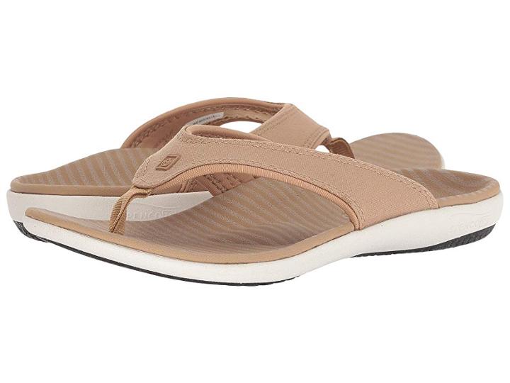 Spenco Yumi Canvas Stripe Sandal (tan) Women's  Shoes