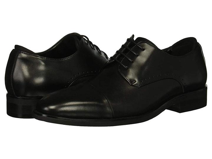 Kenneth Cole Reaction Travis Lace-up (black Leather) Men's Lace Up Cap Toe Shoes