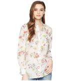 Lauren Ralph Lauren Floral Cotton Blend Shirt (chalk Multi) Women's Clothing