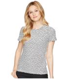 Calvin Klein Short Sleeve Knit Top (white/black) Women's Clothing