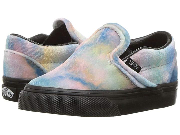 Vans Kids Classic Slip-on (toddler) ((velvet Tie-dye) Multi/black) Girls Shoes