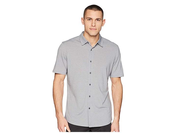 Puma Golf Knit Shirt (quiet Shade) Men's Short Sleeve Button Up