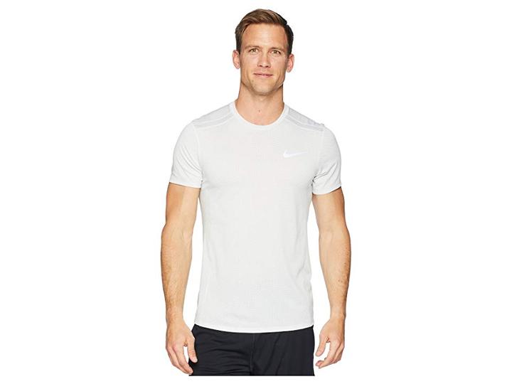 Nike Cool Miler Short-sleeve Running Top (white/heather/vast Grey) Men's Clothing