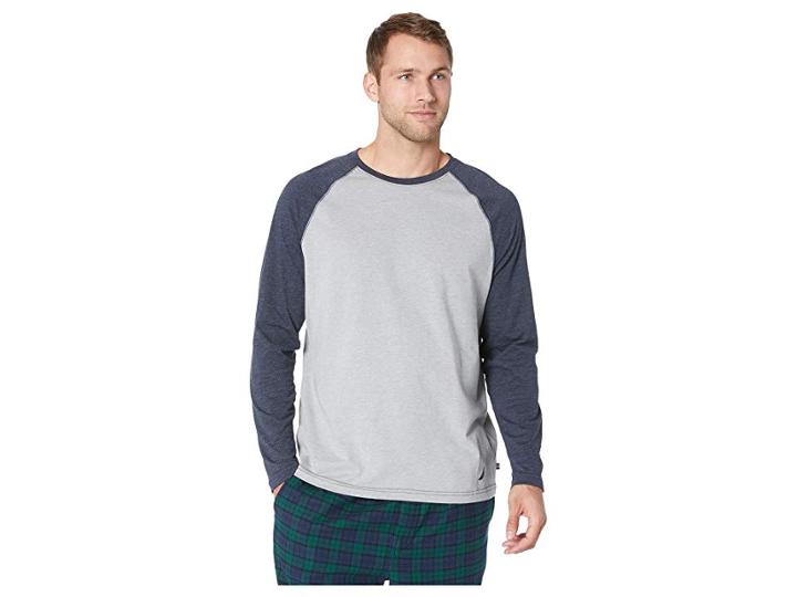 Nautica Raglan Long Sleeve Crew (navy) Men's Clothing