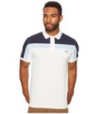 Fred Perry Colour Block Panel Pique Shirt (snow White) Men's Clothing