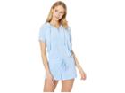 Juicy Couture Microterry Hooded Romper (beach Blue) Women's Jumpsuit & Rompers One Piece