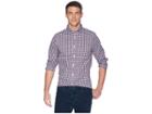 Nautica Long Sleeve Wear To Work Medium Plaid Woven Shirt (zinfandel) Men's Clothing