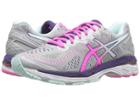 Asics Gel-kayano(r) 23 (silver/pink Glow/parachute Purple) Women's Running Shoes