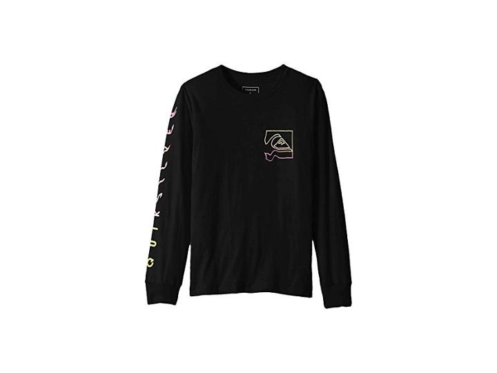 Quiksilver Kids Quik Distortion Long Sleeve Tee (big Kids) (black) Boy's Long Sleeve Pullover