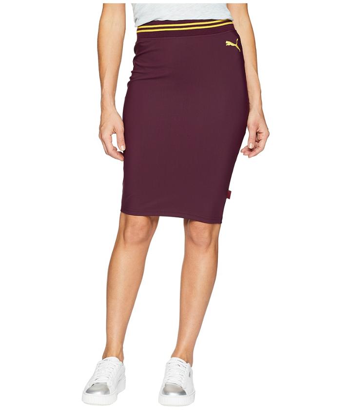 Puma Varsity Pencil Skirt (tawny Port) Women's Skirt