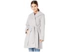Jessica Simpson Belted Wool Coat W/ Oversized Hood (silver Grey) Women's Coat
