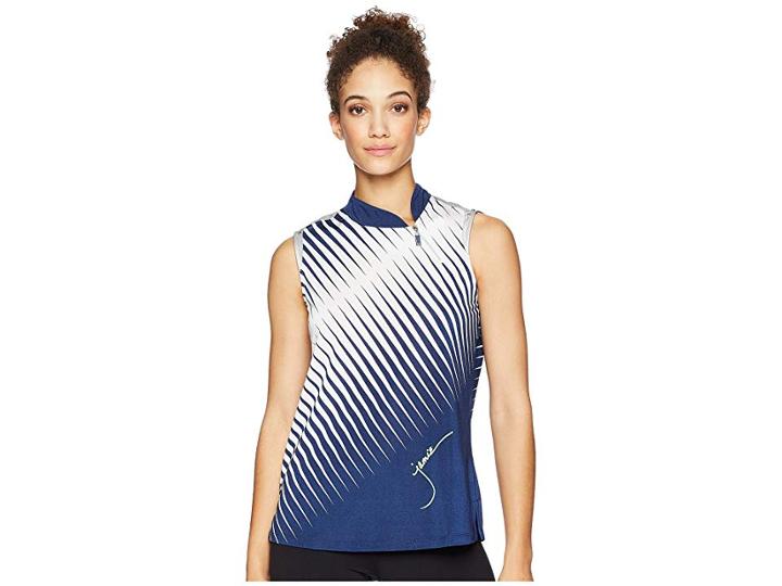 Jamie Sadock Prizm Sleeveless Top (moonlit Navy) Women's Clothing