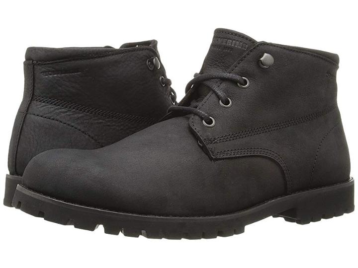 Wolverine Cort Waterproof Leather Chukka (black Leather) Men's Work Boots