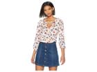 Jack By Bb Dakota Allora Folkloric Wildflower Printed Crepe De Chine Top (ivory) Women's Clothing