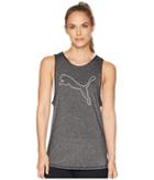 Puma Oceanaire Logo Tank Top (puma Black Heather) Women's Sleeveless