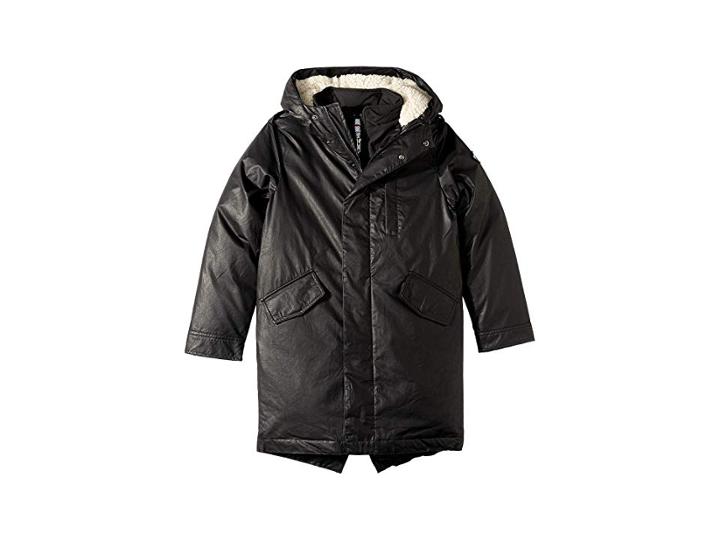 Appaman Kids Extra Soft Lined Zip And Button Up Himalaya Down Coat With Hood (toddler/little Kids/big Kids) (black) Boy's Coat