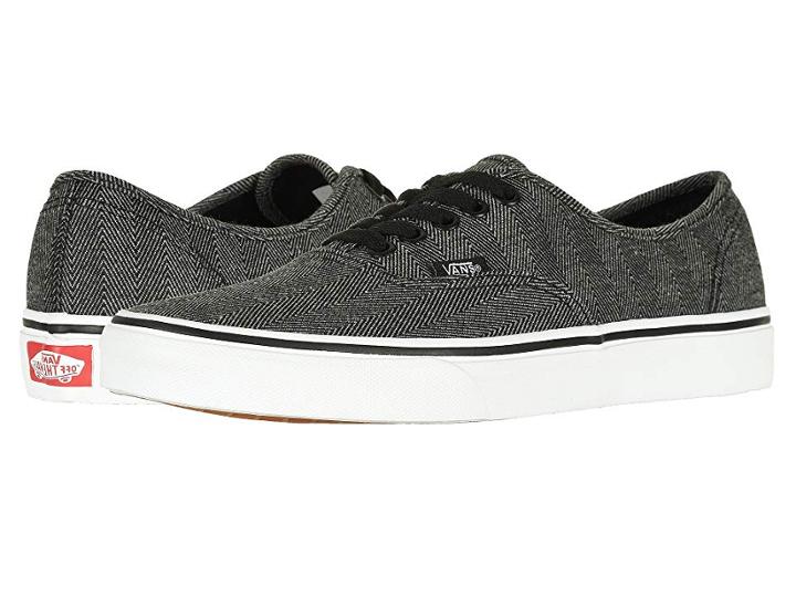 Vans Authentictm ((oversized Herringbone) Black/true White) Skate Shoes