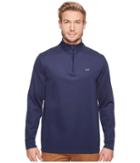 Vineyard Vines Golf Buff Bay 1/4 Zip Performance Shirt (night Bay) Men's Clothing