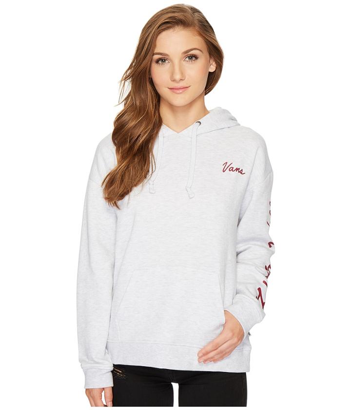 Vans Script Hoodie (white Heather) Women's Sweatshirt