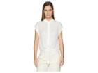 Nicole Miller Button Placket Shirt (ivory) Women's Clothing
