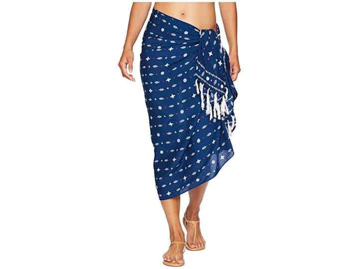 Plush Soleil Mini Motif Pareo (navy/fuchsia) Scarves