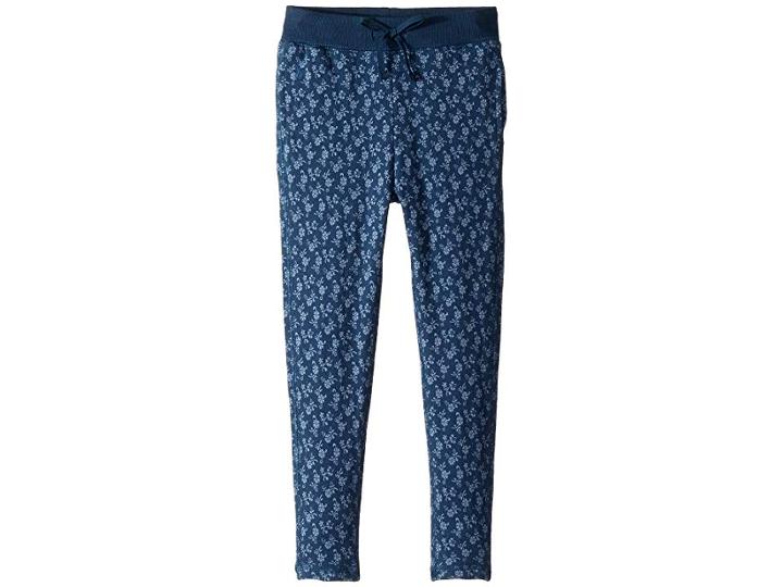 Polo Ralph Lauren Kids Floral Cotton Terry Pants (little Kids) (blue/cream Multi) Girl's Casual Pants