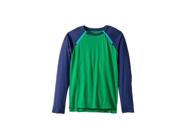 Care+wear Chest Access Tee Shirt (little Kids/big Kids) (jungle Green/navy Blue) T Shirt