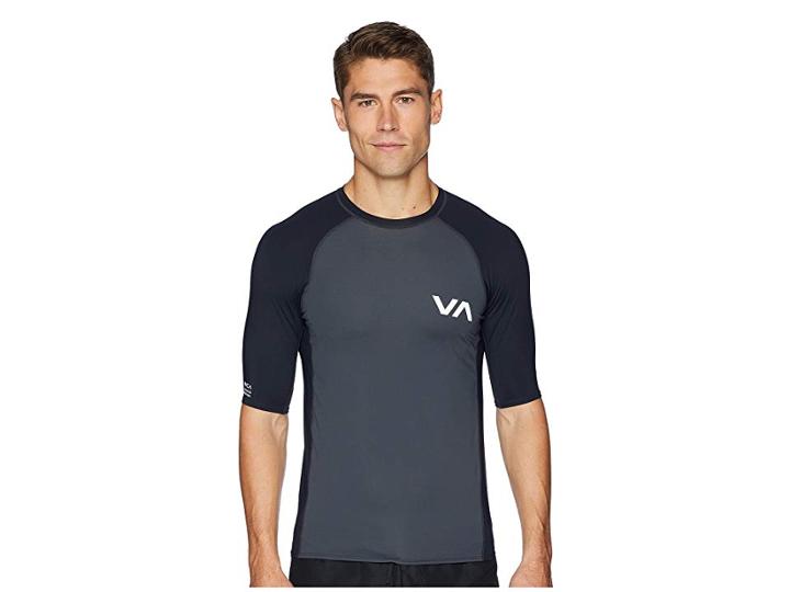 Rvca Short Sleeve Rashguard (navy) Men's Swimwear