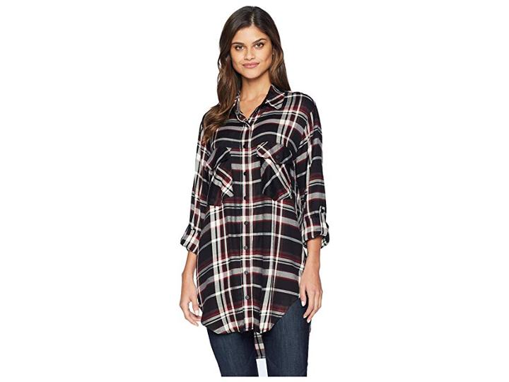 Sanctuary Main St. Boyfriend Tunic Top (revival Plaid) Women's Blouse
