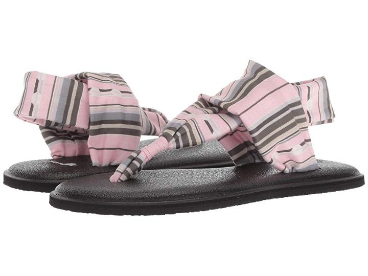 Sanuk Kids Lil Yog Sling 2 Prints (little Kid/big Kid) (chalk Pink Topanga Blanket) Girls Shoes