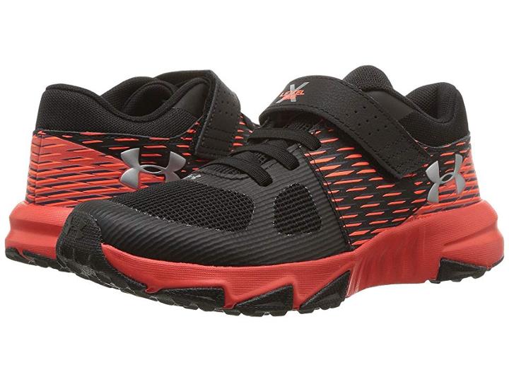 Under Armour Kids Ua Bps X Level Prospect Ac (little Kid) (black/radio Red/metallic Silver) Boys Shoes
