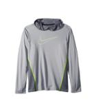 Nike Kids Dry Hooded Training Top (little Kids/big Kids) (wolf Grey/cool Grey/volt/volt) Boy's Sweatshirt