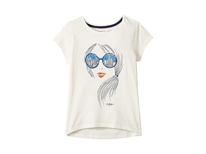 Tommy Hilfiger Kids Girl Tee (big Kids) (egret) Girl's T Shirt