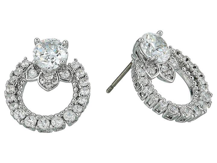 Marchesa Rise And Shine Link Button Earrings (rhodium/cryanium) Earring