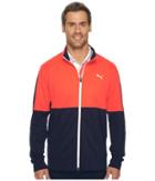 Puma Golf Pwrwarm Track Jacket (fiery Coral/peacoat) Men's Coat