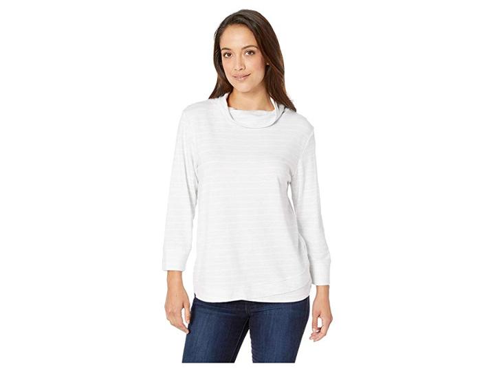 Fresh Produce Striped Ana Pullover (grey) Women's Long Sleeve Pullover