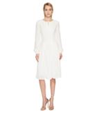 Zac Posen Solid Crepe Long Sleeve Dress (white) Women's Dress