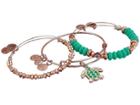Alex And Ani Color Infusion, International, Go With The Flow Bracelet Set (rose Gold) Bracelet
