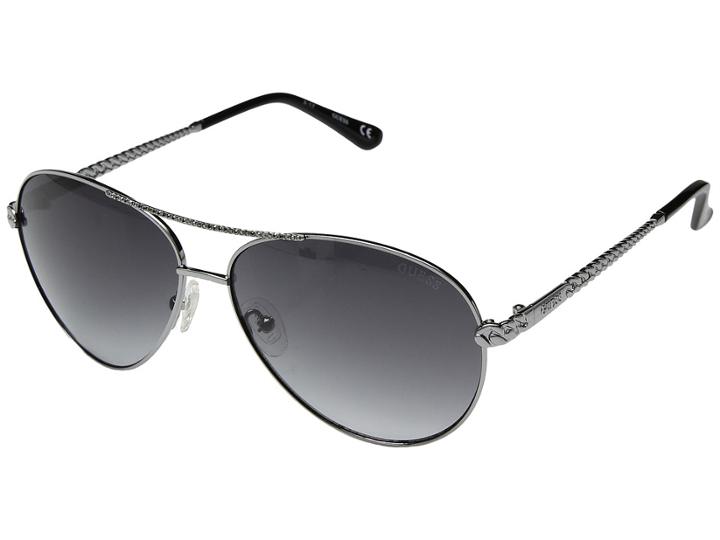 Guess Gu7470 (shiny Gunmetal/gradient Smoke) Fashion Sunglasses